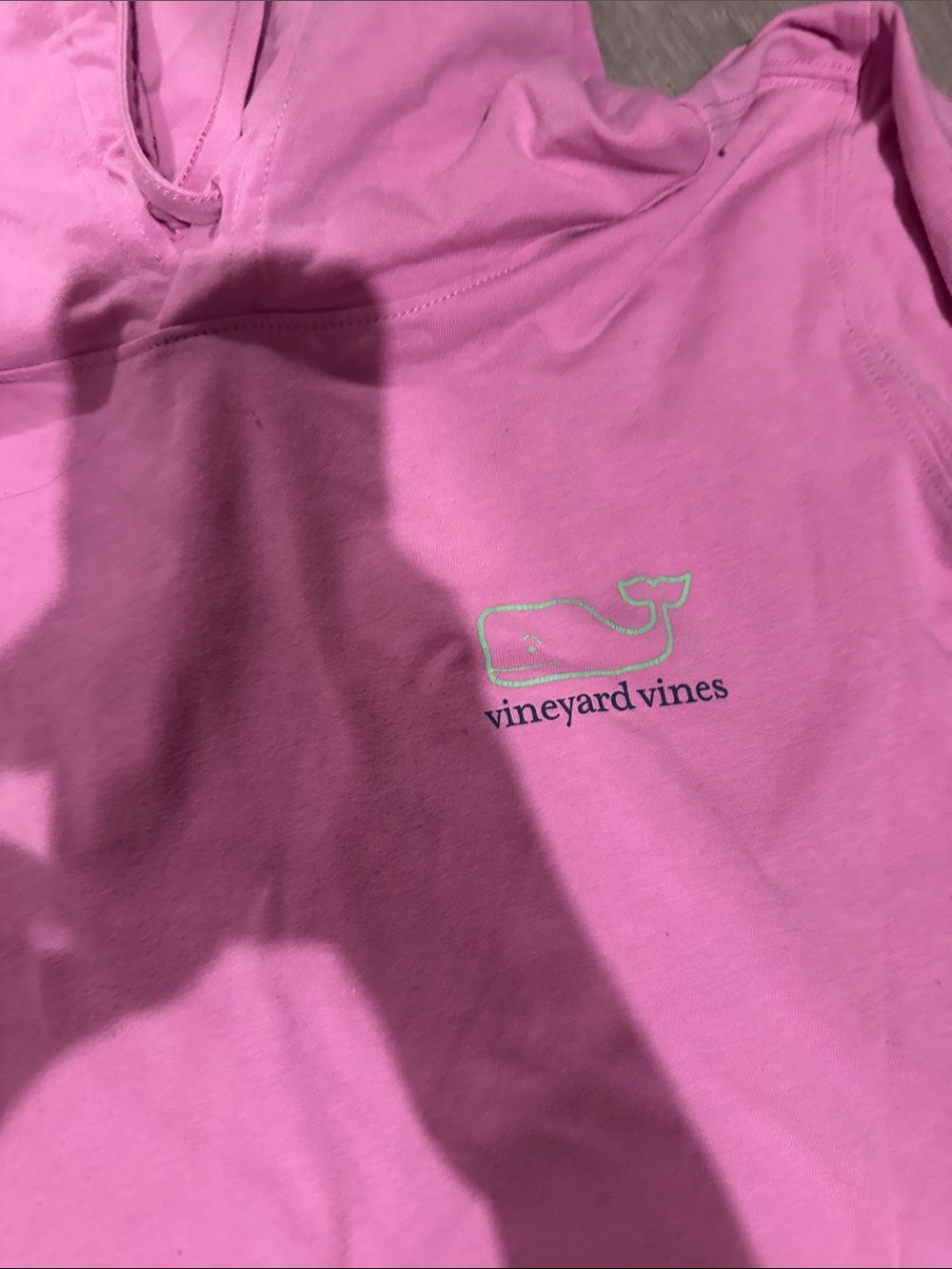 Vineyard Vines Pink Long Sleeve Tee with Whale Logo